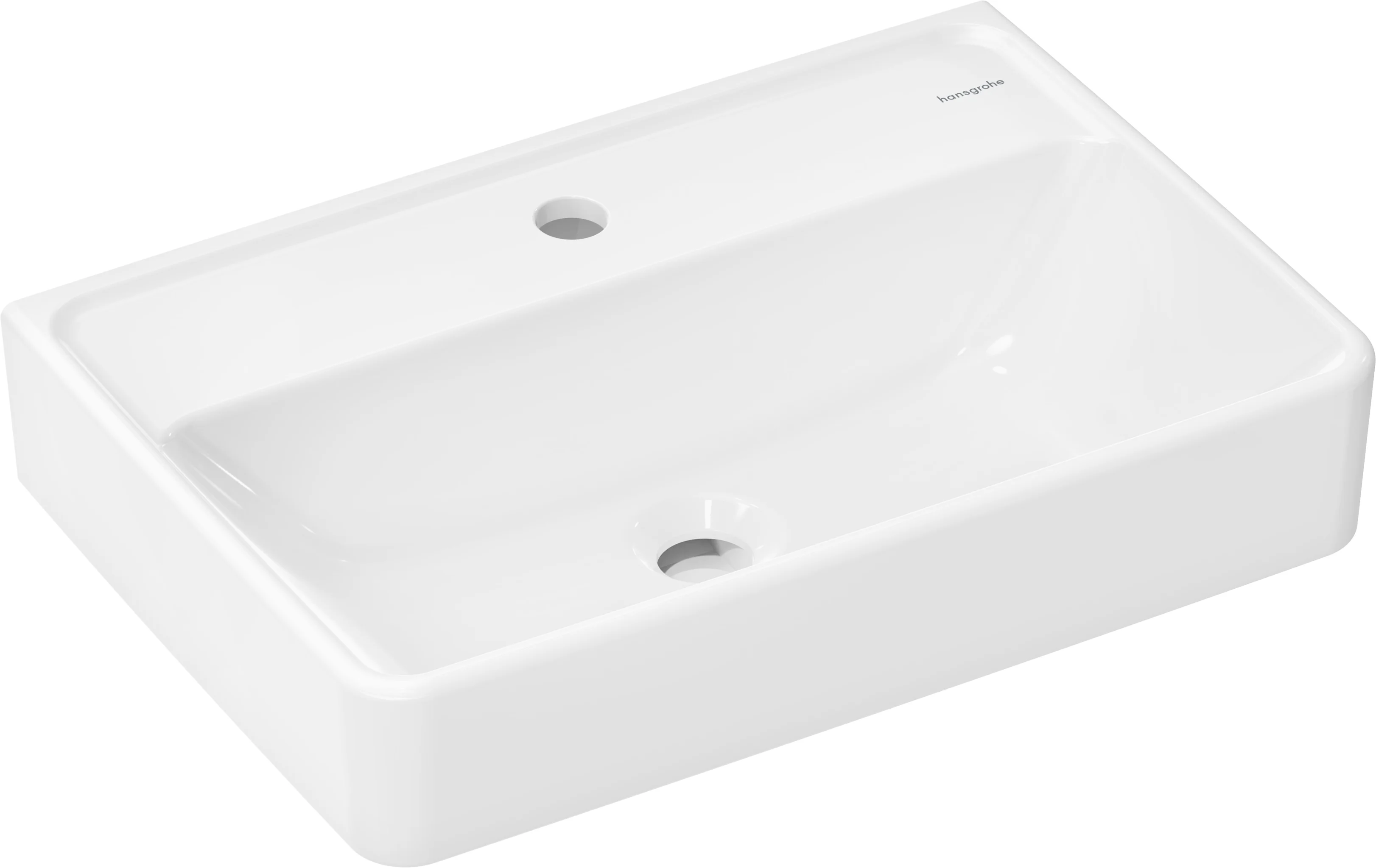 Hansgrohe Xanuia Q Waschtisch Compact 550x370 mm, glänzend, Keramik, wandhängend, mit Hahnloch, ohne Überlauf