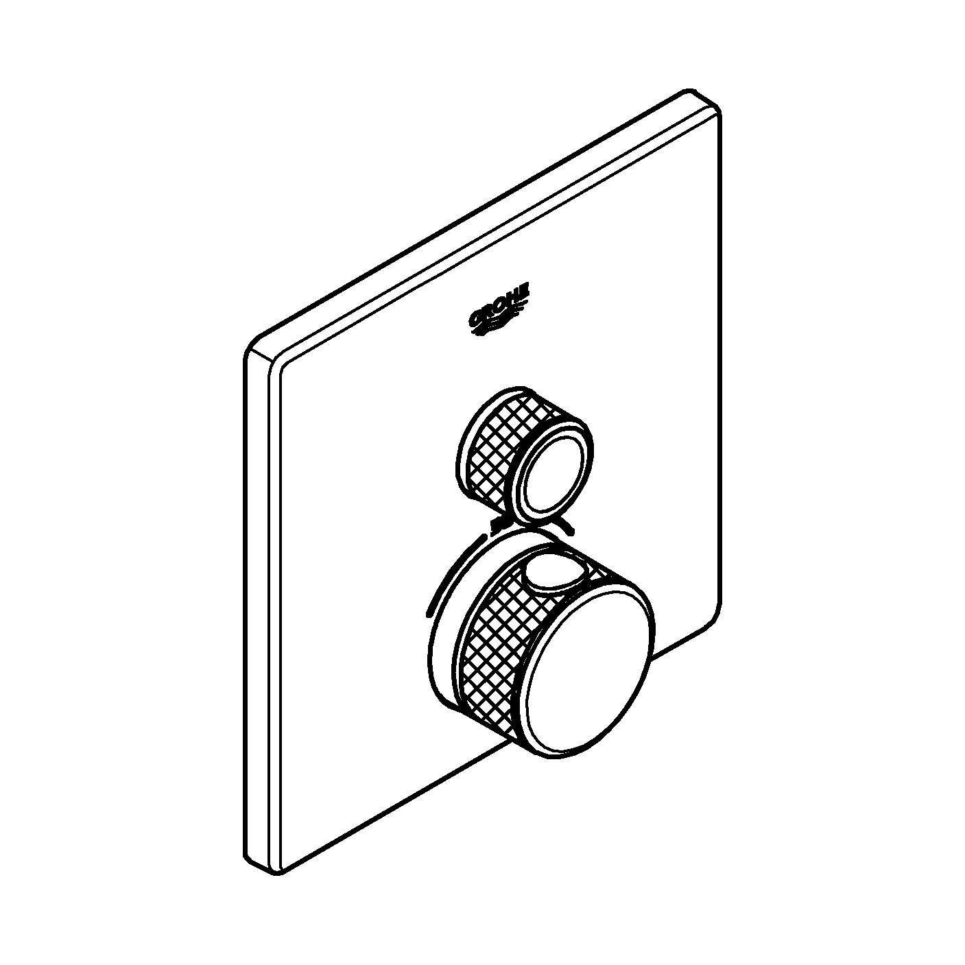 Thermostat Grohtherm SmartControl 29123, mit einem Absperrventil, Fertigmontageset für Rapido SmartBox, Wandrosette eckig, chrom