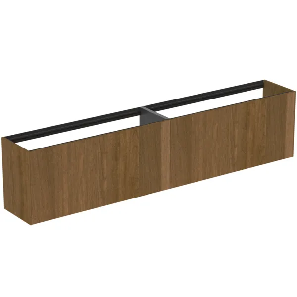 Ideal Standard Waschtischunterschrank „Conca“ 238,5 × 54 × 37,3 cm Walnuss dunkel Furnier Ideal Standard Waschtischunterschrank „Conca“ 238,5 × 54 × 37,3 cm Walnuss dunkel Furnier