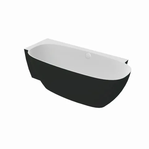 Badewanne LaBrillante BiColor von Hoesch – freistehend, 1800 x 800 mm, innen weiß matt, außen schwarz matt, mit Überlaufbefüllung Badewanne LaBrillante BiColor von Hoesch – freistehend, 1800 x 800 mm, innen weiß matt, außen schwarz matt, mit Überlaufbefüllung