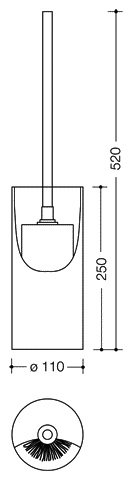 HEWI Toilettenbürstengarnitur „Serie 477“ 11 × 52 cm in Senfgelb