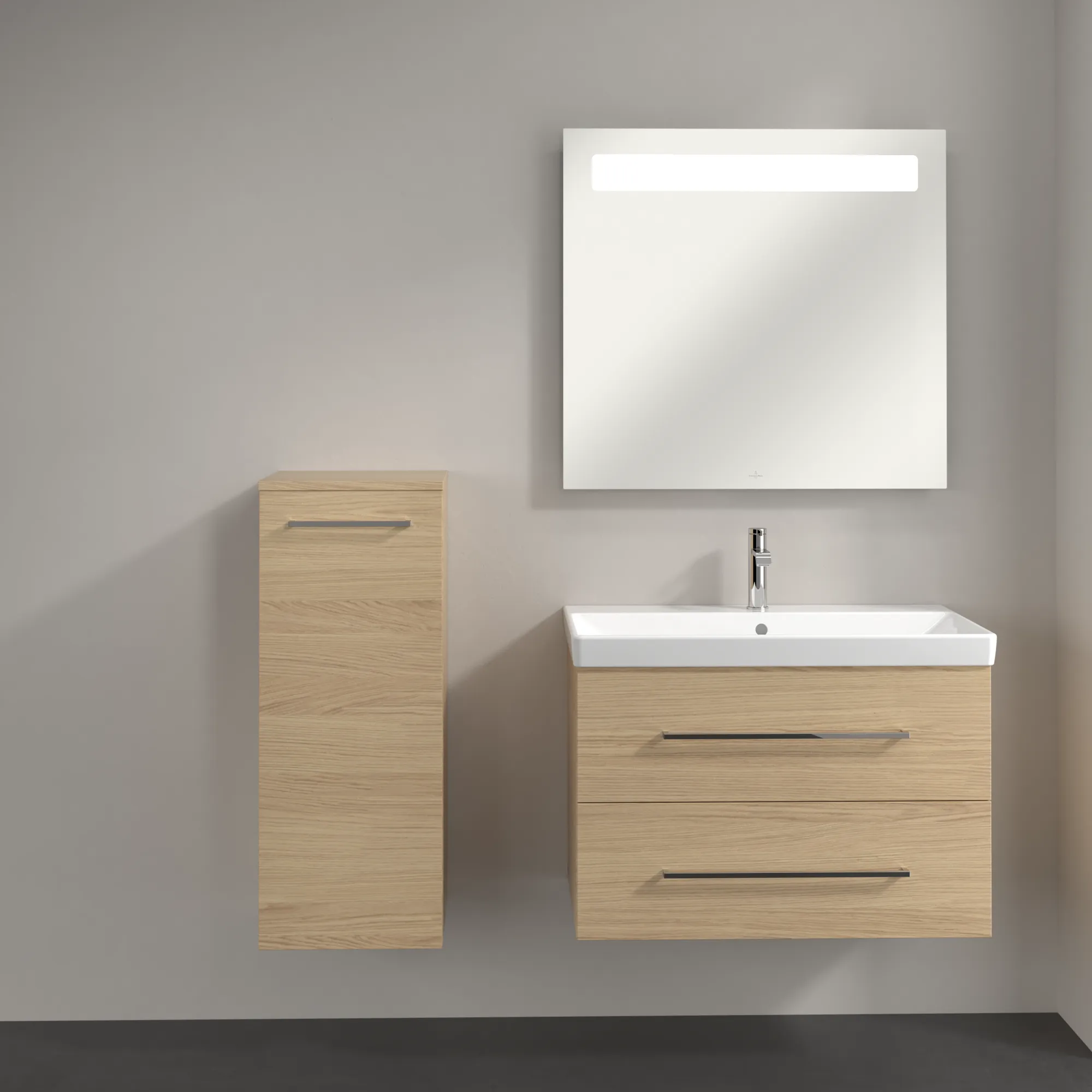 Villeroy & Boch Seitenschrank „Avento“ 35 × 89 × 37,3 × 37,3 cm Nordic Oak, Anschlag links, Soft Closing, 1 Tür