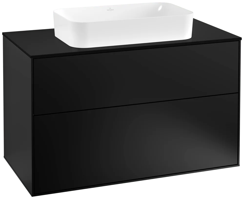Villeroy & Boch Waschbeckenunterschrank Finion F23, 1000x603x501 mm, Black Matt Lacquer, mit SoftClosing und Push-to-open Funktion Villeroy & Boch Waschbeckenunterschrank Finion F23, 1000x603x501 mm, Black Matt Lacquer, mit SoftClosing und Push-to-open Funktion