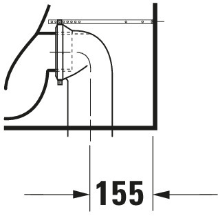 Stand-WC Kombi Starck 2 630 mm Tiefspüler, fürSPK, Abg.Vario, weiß