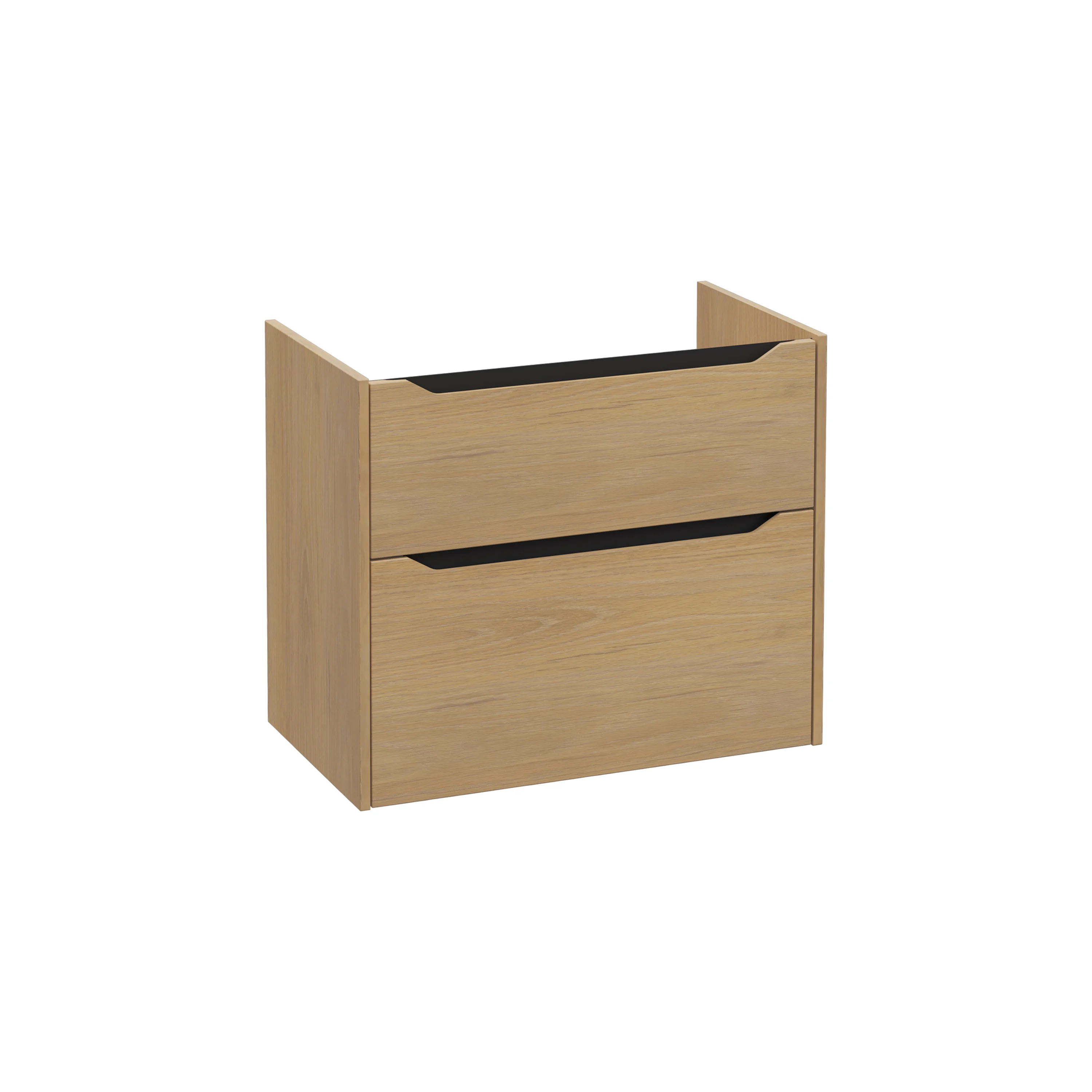 New Integra Square Waschtischunterschrank mit 2 Vollauszügen 76 x 45 x 65 cm (BxTxH) Eiche Gold