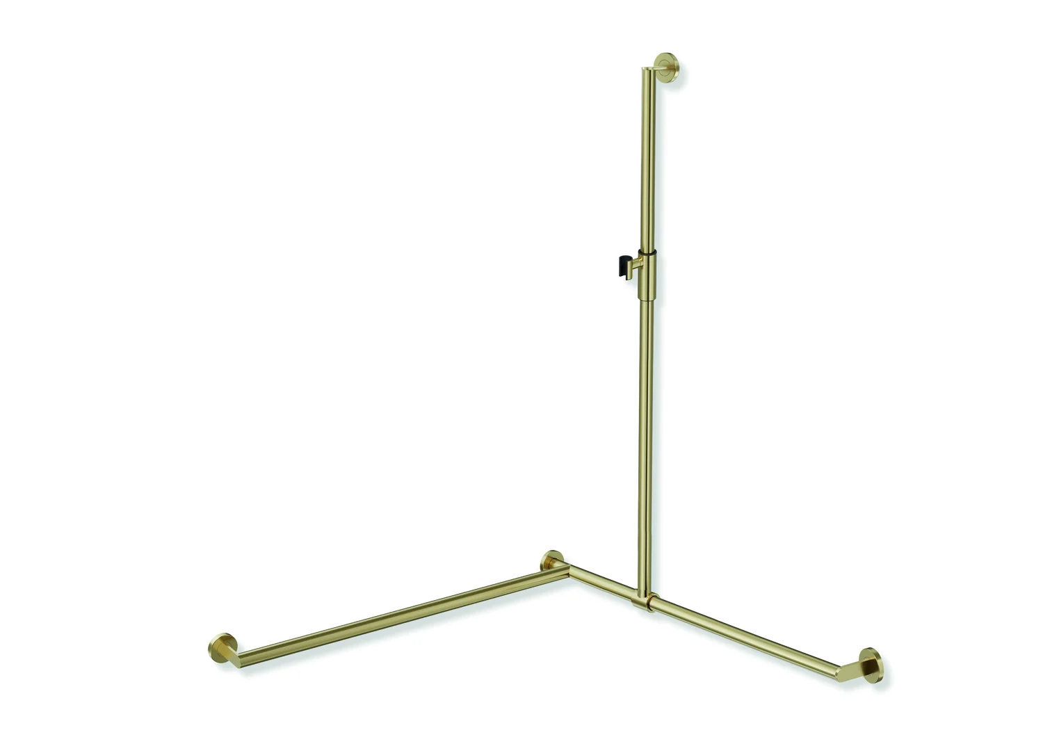 HEWI Duschhandlauf System 900 PG93, links, Messing gebürstet