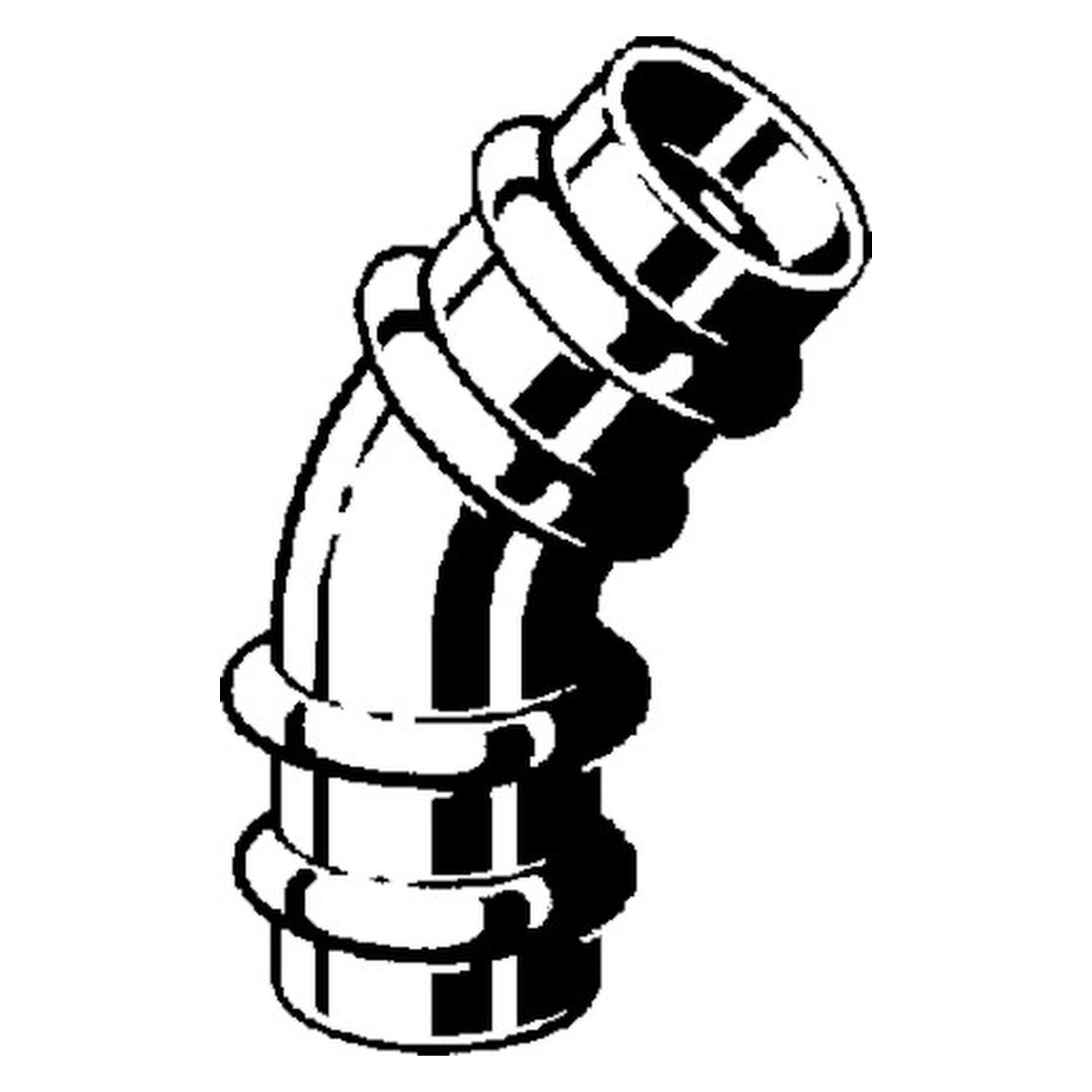 „Sanpress“ 45°-Bogen mit 2 Muffen 22 mm „Sanpress“ 45°-Bogen mit 2 Muffen 22 mm