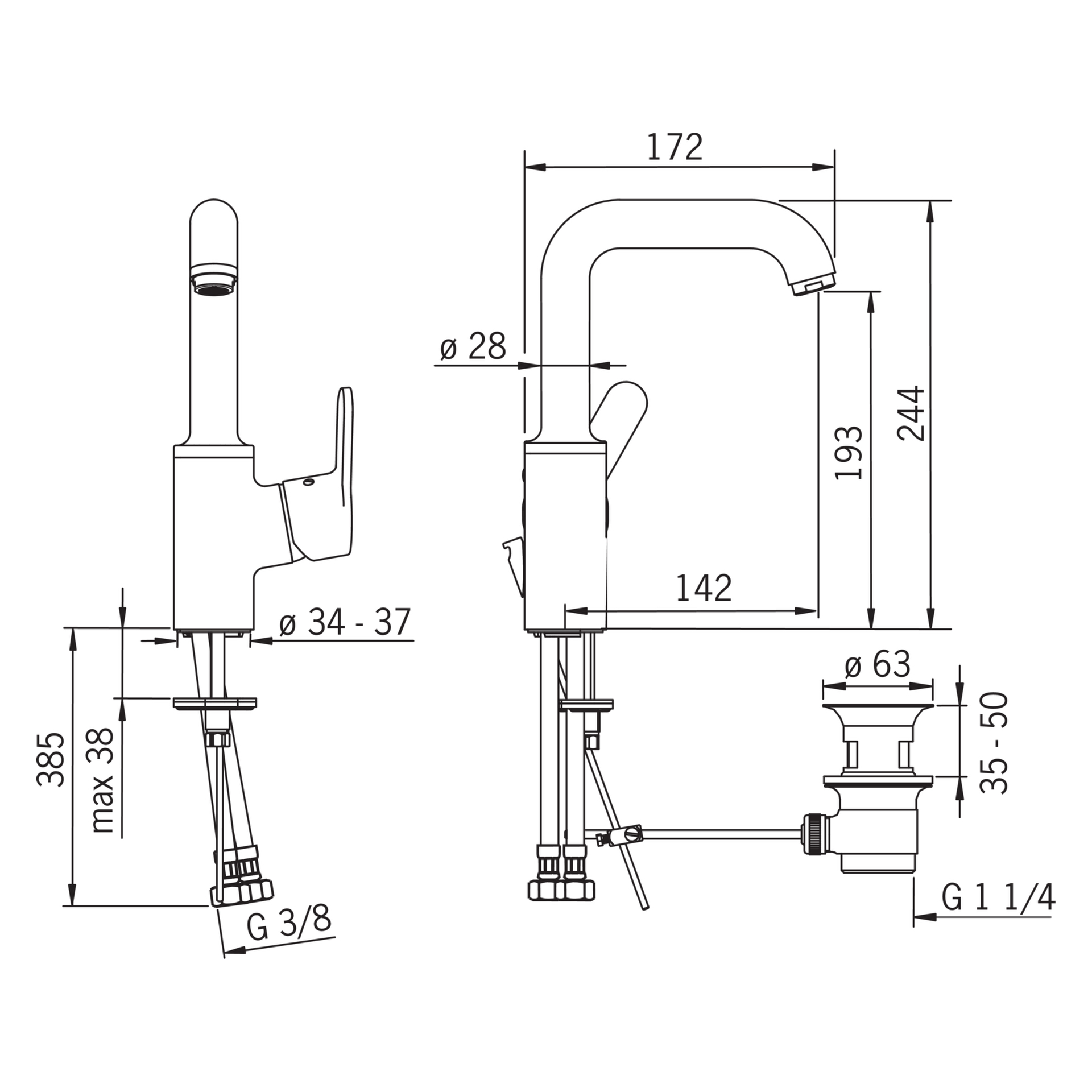 Einhebelmischer Waschtischbatterie „Primo“ in Chrom Einhebelmischer Waschtischbatterie „Primo“ in Chrom