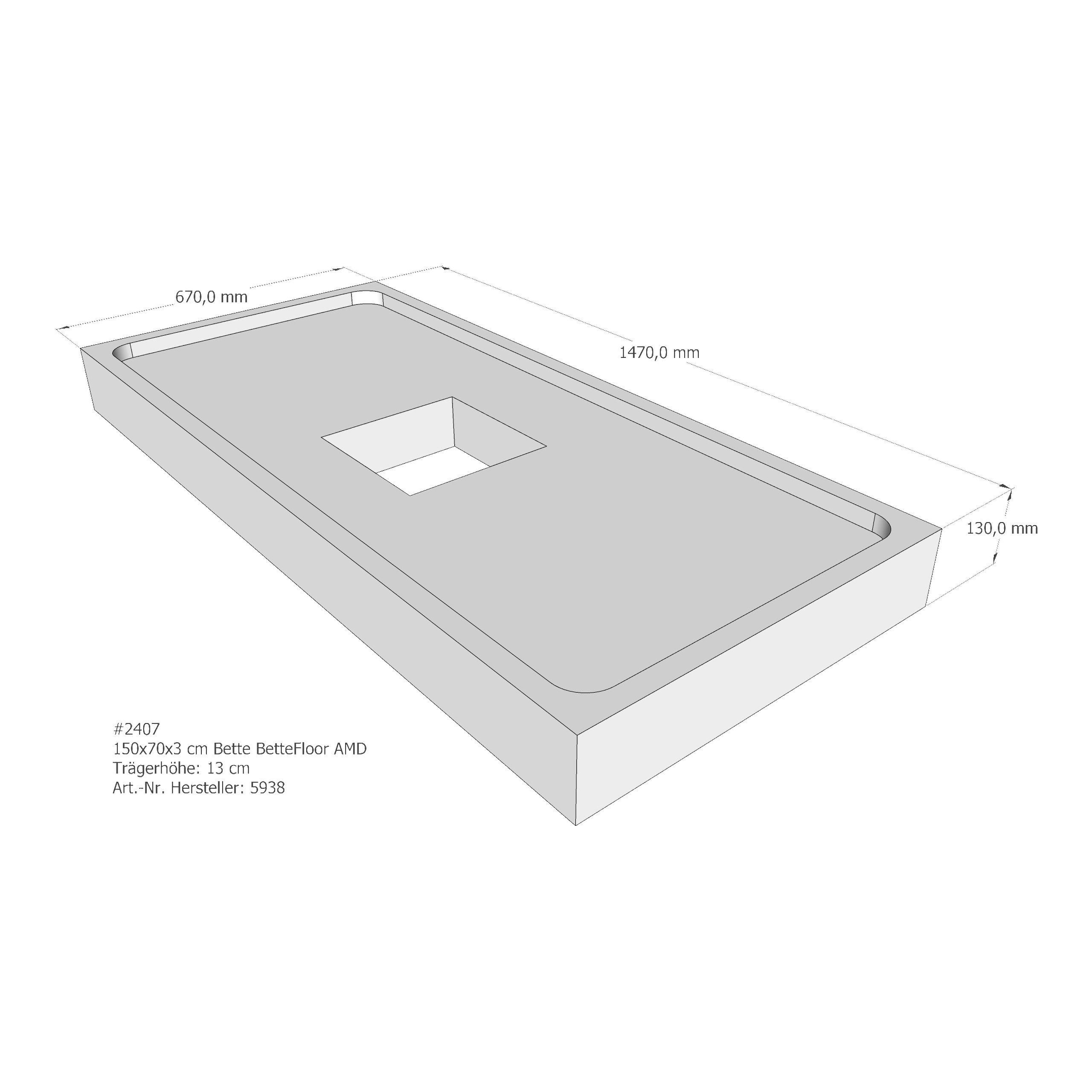 Duschwannenträger Bette BetteFloor 150x70x3 cm AMD