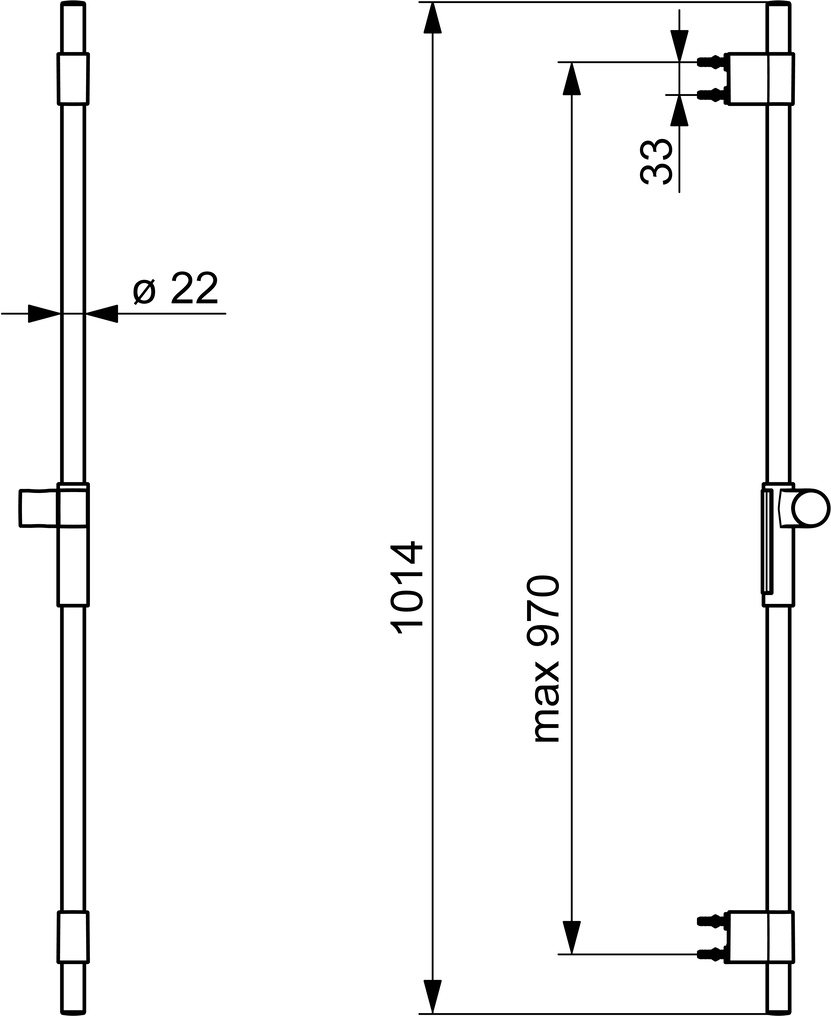 HA Wandstange HANSAACTIVEJET 0479 Chrom