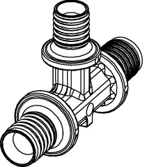 TECEflex T-Stück reduziert Dimension 20 × 16 × 20, PPSU