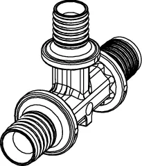 TECEflex T-Stück reduziert Dimension 25 × 16 × 25, PPSU TECEflex T-Stück reduziert Dimension 25 × 16 × 25, PPSU