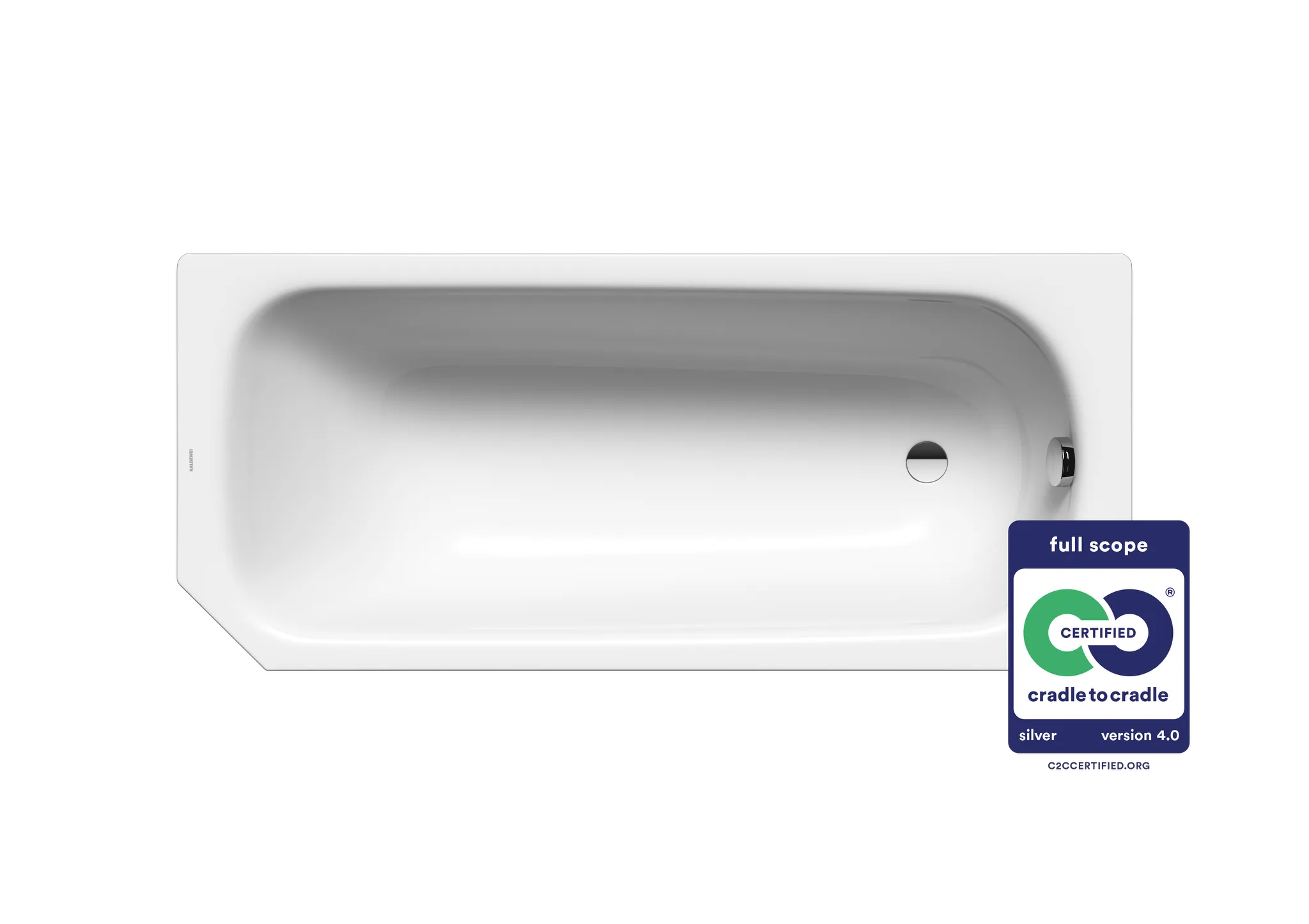 Kaldewei Badewanne „Saniform V1“ fünfeck rechteck 160 × 70 cm, ohne Wannenträger, ohne Grifflochbohrungen in alpinweiß
