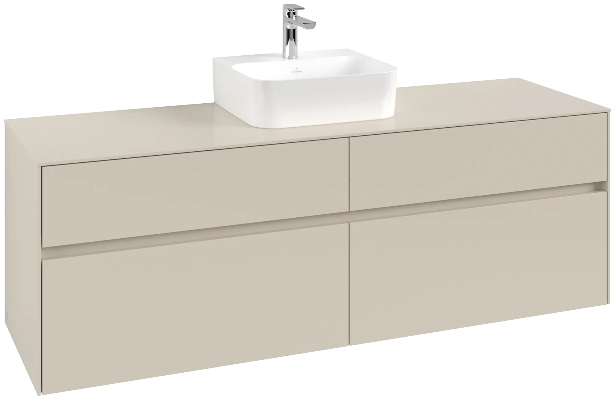 Villeroy & Boch Waschtischunterschrank „Collaro“ 1600 × 548 × 500 mm Cashmere Grey, ohne Beleuchtung, für Becken mittig Villeroy & Boch Waschtischunterschrank „Collaro“ 1600 × 548 × 500 mm Cashmere Grey, ohne Beleuchtung, für Becken mittig