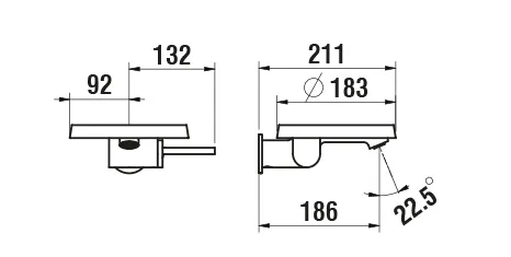 Laufen Einhebel-Waschtischmischer Unterputz mit Deko-Disc (transparent) Kartell by Laufen Festauslauf Ausladung 186mm chrom Laufen Einhebel-Waschtischmischer Unterputz mit Deko-Disc (transparent) Kartell by Laufen Festauslauf Ausladung 186mm chrom