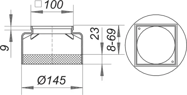 Aufsatzrahmen E 15, 100 x 100 mm Aufsatzrahmen E 15, 100 x 100 mm