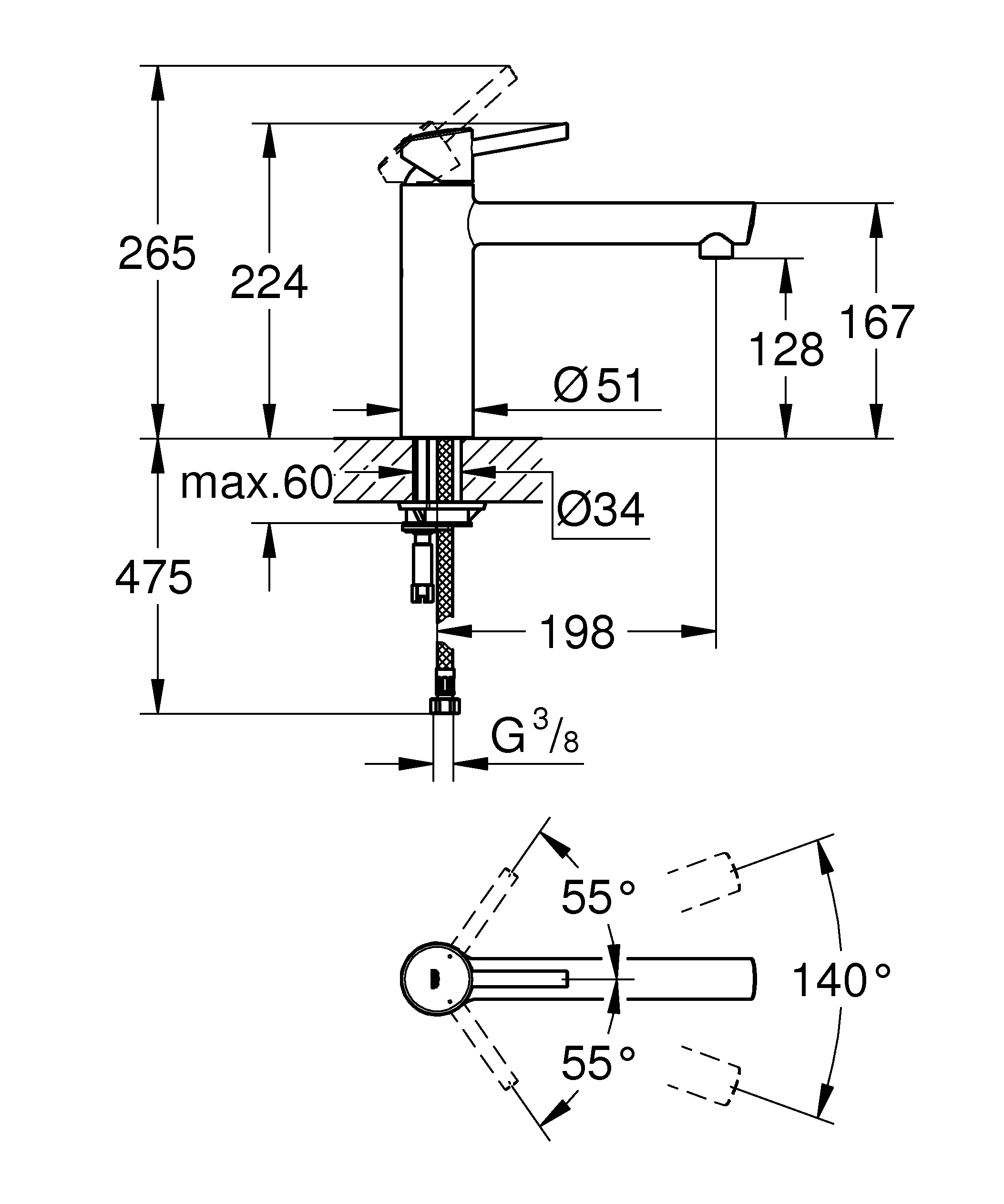 Einhand-Spültischbatterie Concetto 31128_1, mittelhoher Auslauf, Einlochmontage, chrom