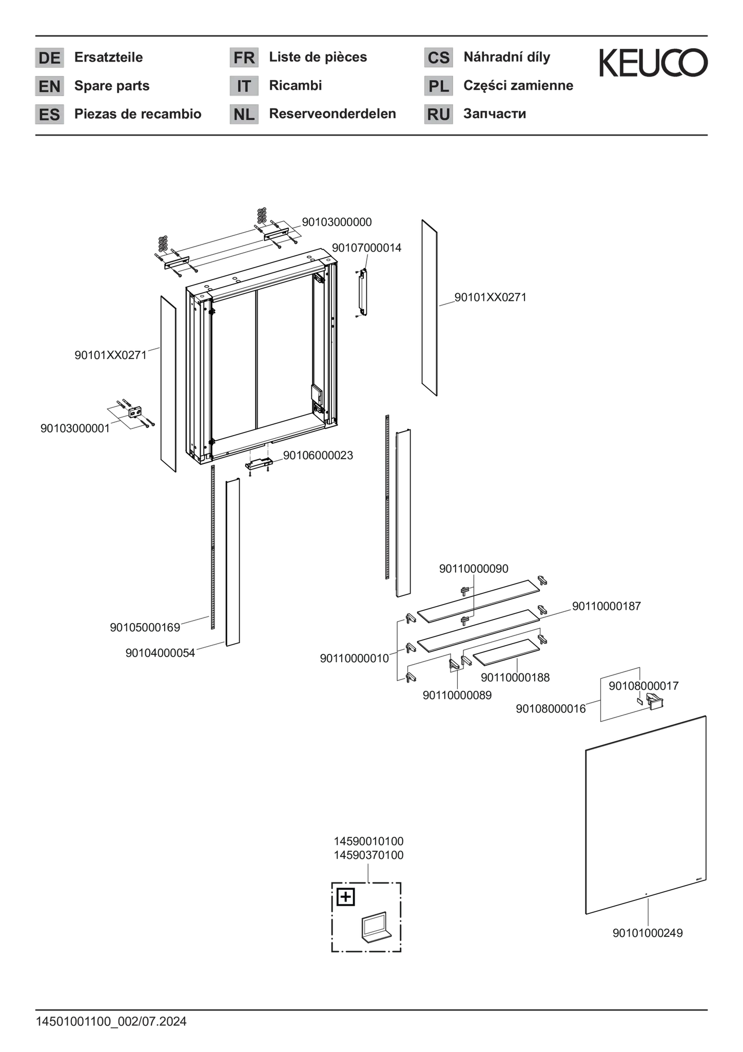 KEUCO Wandvorbau Spiegelschrank „Somaris“ Verspiegelt, Anschlag rechts, rechts, Aufputz, Anschlag rechts, ohne Spiegelheizung 600 × 710 × 127 mm KEUCO Wandvorbau Spiegelschrank „Somaris“ Verspiegelt, Anschlag rechts, rechts, Aufputz, Anschlag rechts, ohne Spiegelheizung 600 × 710 × 127 mm