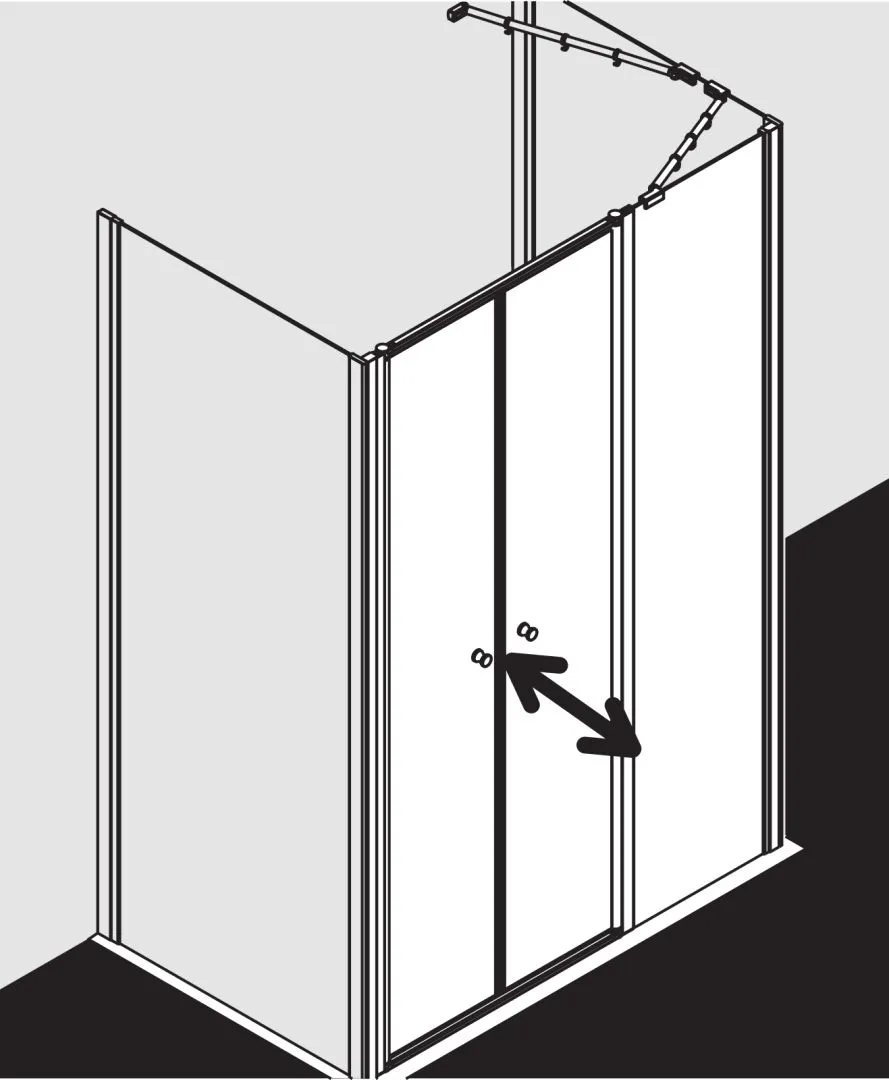 Kermi Duschdesign IBIZA 2000 Pendeltür mit Festfeld