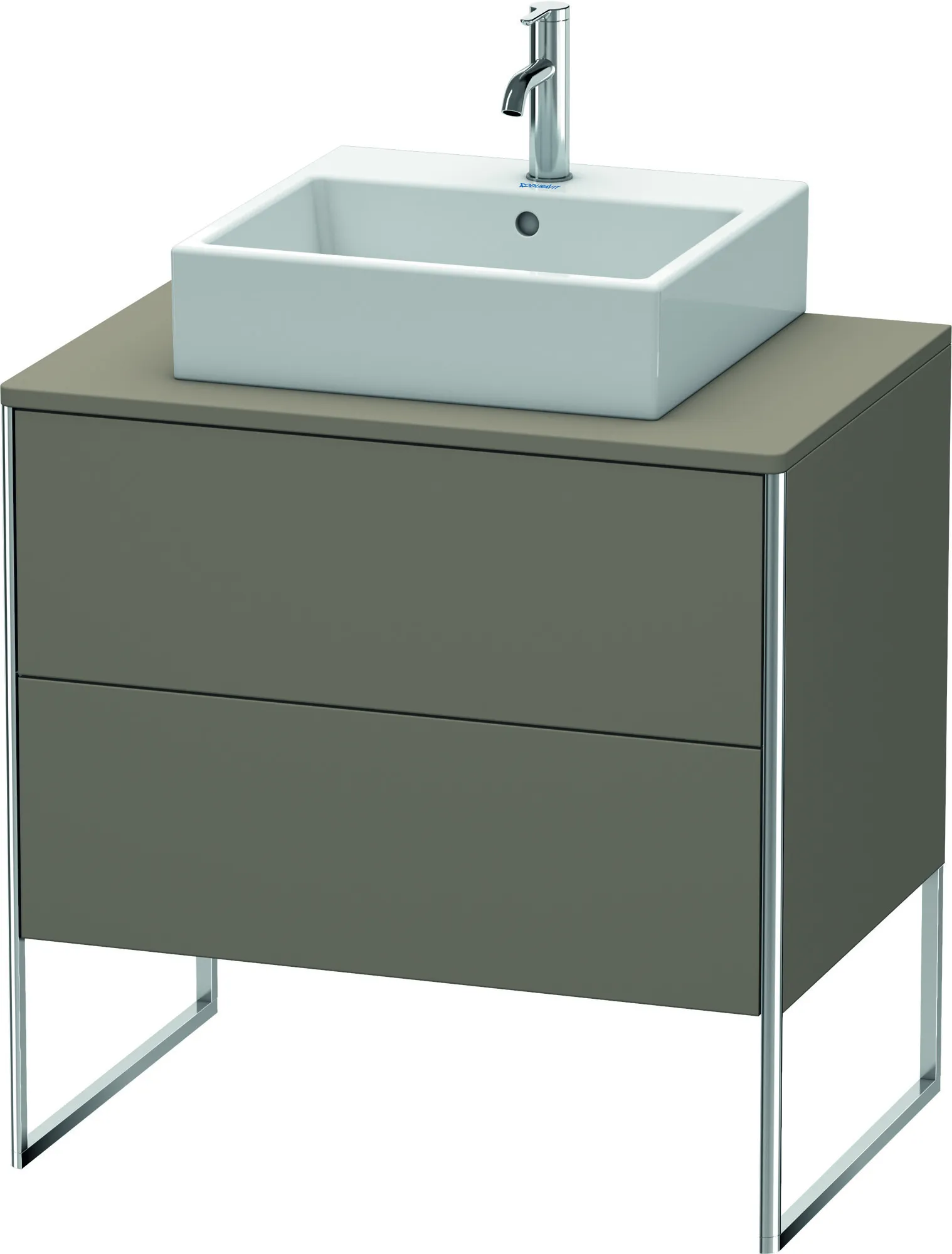 Duravit Waschtischunterschrank bodenstehend „XSquare“ 80 × 77,8 × 54,8 cm Flannel Grey Seidenmatt