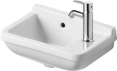 Wandwaschtisch „Starck 3“, mit Überlauf, Hahnlochposition rechts Größe: 40 × 26 cm / Hahnlochbohrung: mit 1×1 Hahnlochbohrung / Hahnlochposition: rechts / Oberflächenveredelung: ohne Oberflächenveredelung / Überlauf: mit Überlauf Wandwaschtisch „Starck 3“, mit Überlauf, Hahnlochposition rechts Größe: 40 × 26 cm / Hahnlochbohrung: mit 1×1 Hahnlochbohrung / Hahnlochposition: rechts / Oberflächenveredelung: ohne Oberflächenveredelung / Überlauf: mit Überlauf