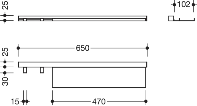 HEWI Wandprofil mit Ablage in Signalweiß matt HEWI Wandprofil mit Ablage in Signalweiß matt