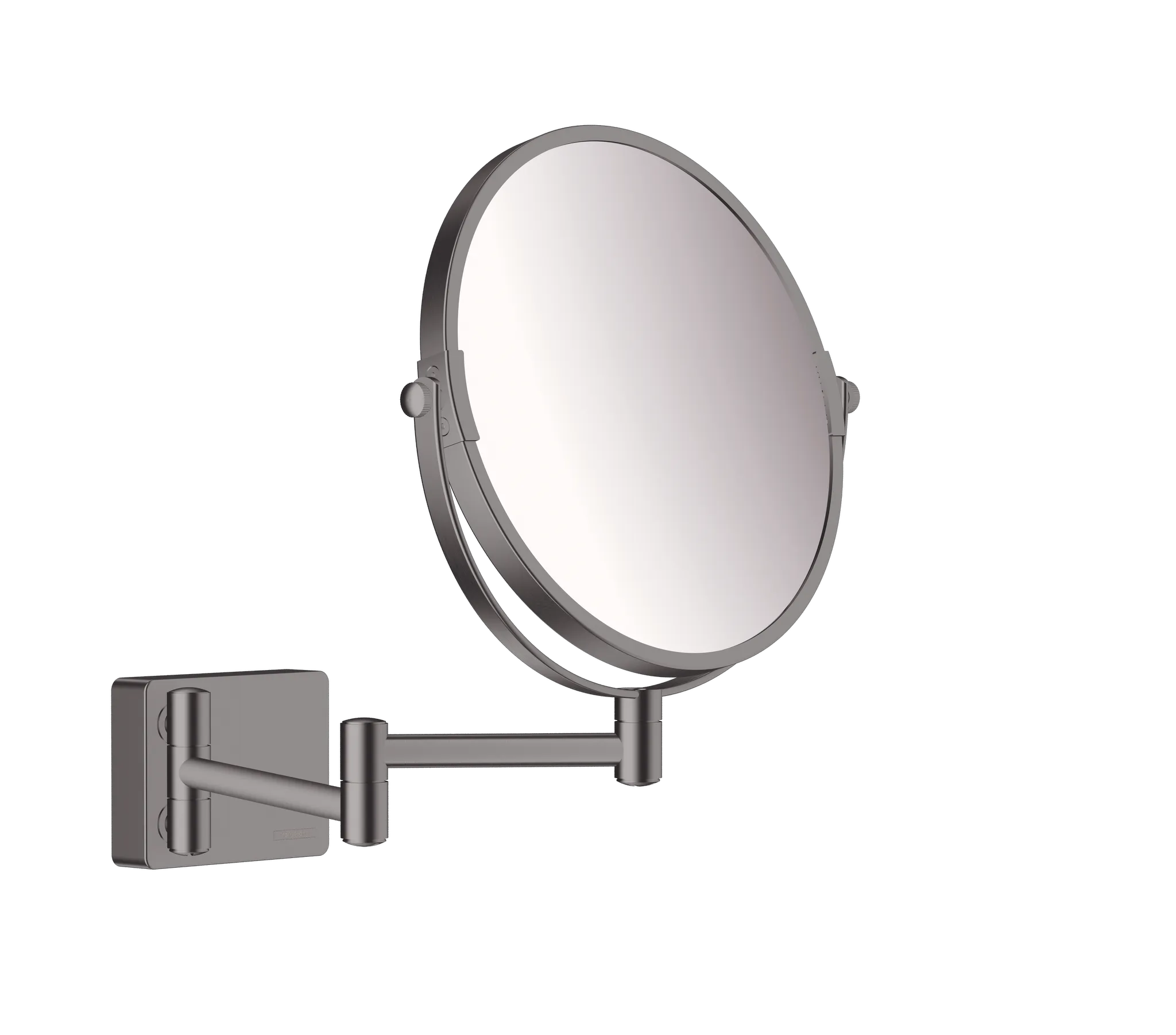 Hansgrohe AddStoris Rasierspiegel Brushed Black Chrome, neigbar und schwenkbar, 1-fach oder 3-fach Vergrößerung, Wandmontage