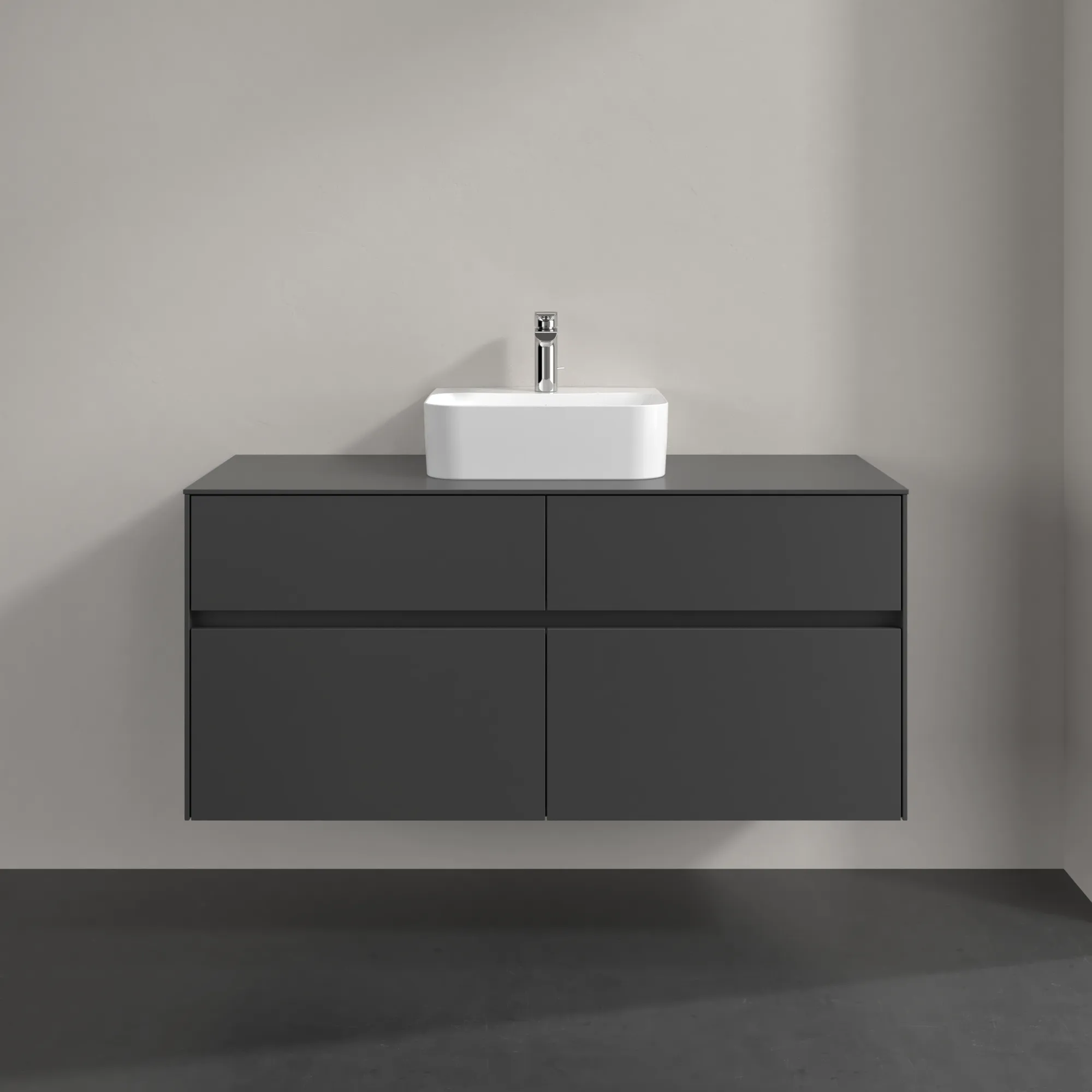 Villeroy & Boch Waschtischunterschrank „Collaro“ 1200 × 548 × 500 mm Graphite, mit Beleuchtung, für Becken mittig Villeroy & Boch Waschtischunterschrank „Collaro“ 1200 × 548 × 500 mm Graphite, mit Beleuchtung, für Becken mittig