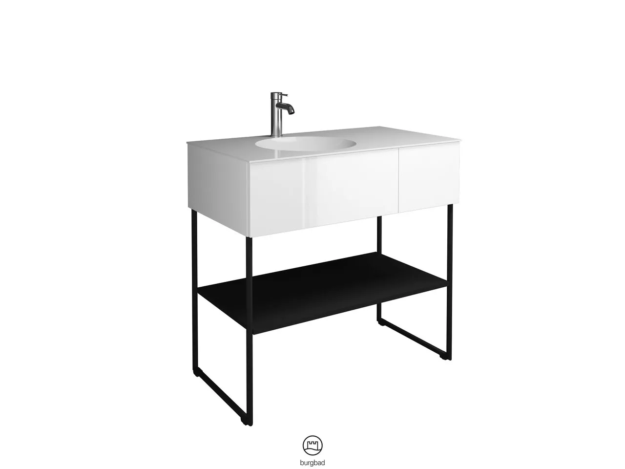 burgbad Coco Waschtisch Set, Mineralguss, Schwarz Seidenglanz burgbad Coco Waschtisch Set, Mineralguss, Schwarz Seidenglanz