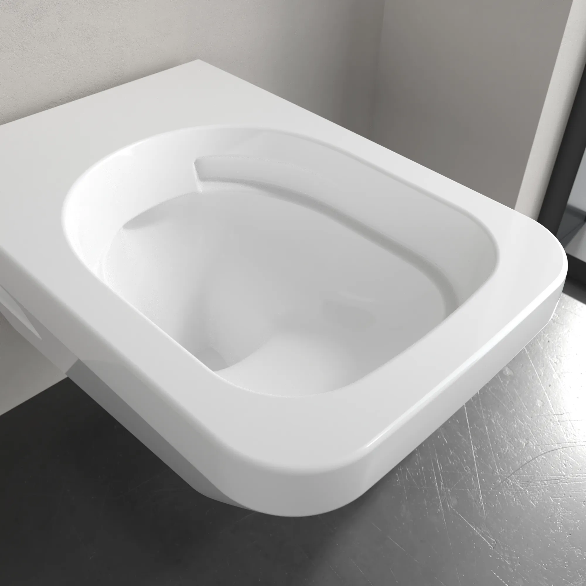Wand-Tiefspül-WC TwistFlush „Architectura“ 37 × 35,5 × 53 cm, Befestigung sichtbar, ohne Spülrand