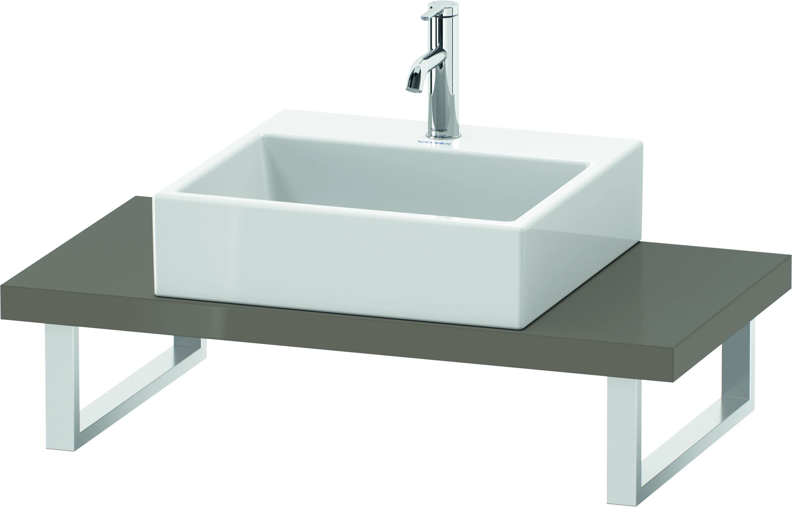 Duravit Konsole „L-Cube“ in Flannel Grey Hochglanz