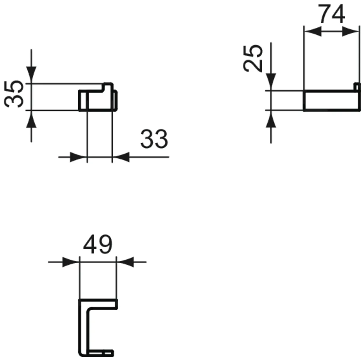 Ideal Standard Handtuchhaken „ConcaCube“ in Befestigung verdeckt