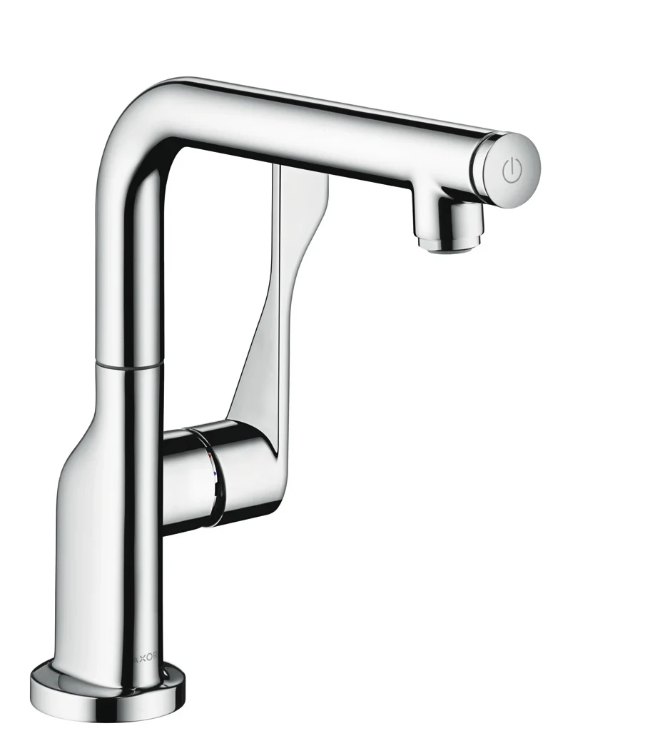 Hansgrohe AXOR Citterio Einhebel-Küchenmischer Select 230 Chrom, Schwenkbereich einstellbar in 3 Stufen auf 110°, 150° oder 360°, Normalstrahl, Select-Knopf zum komfortablen An- und Abstellen des Wasserstrahls, maximale Durchflussmenge bei 3 bar: 9 l/min