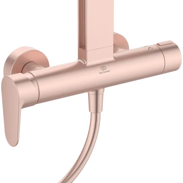 Ideal Standard Duschsystem Ceraflow Alu+ mit Brausearmatur 2 Ablagen, 2 Funktions-Handbrause und 2 Funktions-Kopfbrause Rose Ideal Standard Duschsystem Ceraflow Alu+ mit Brausearmatur 2 Ablagen, 2 Funktions-Handbrause und 2 Funktions-Kopfbrause Rose