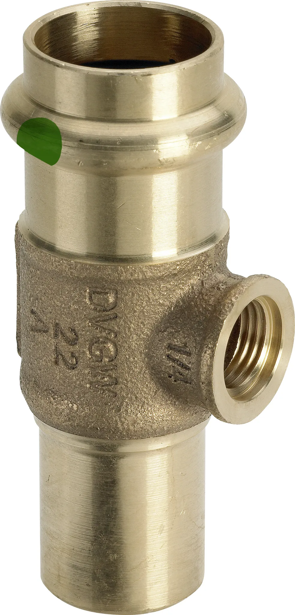 „Sanpress“ T-Stück mit 2 Muffen und Einsteckende 18 mm × 1/4″ × 18 mm „Sanpress“ T-Stück mit 2 Muffen und Einsteckende 18 mm × 1/4″ × 18 mm