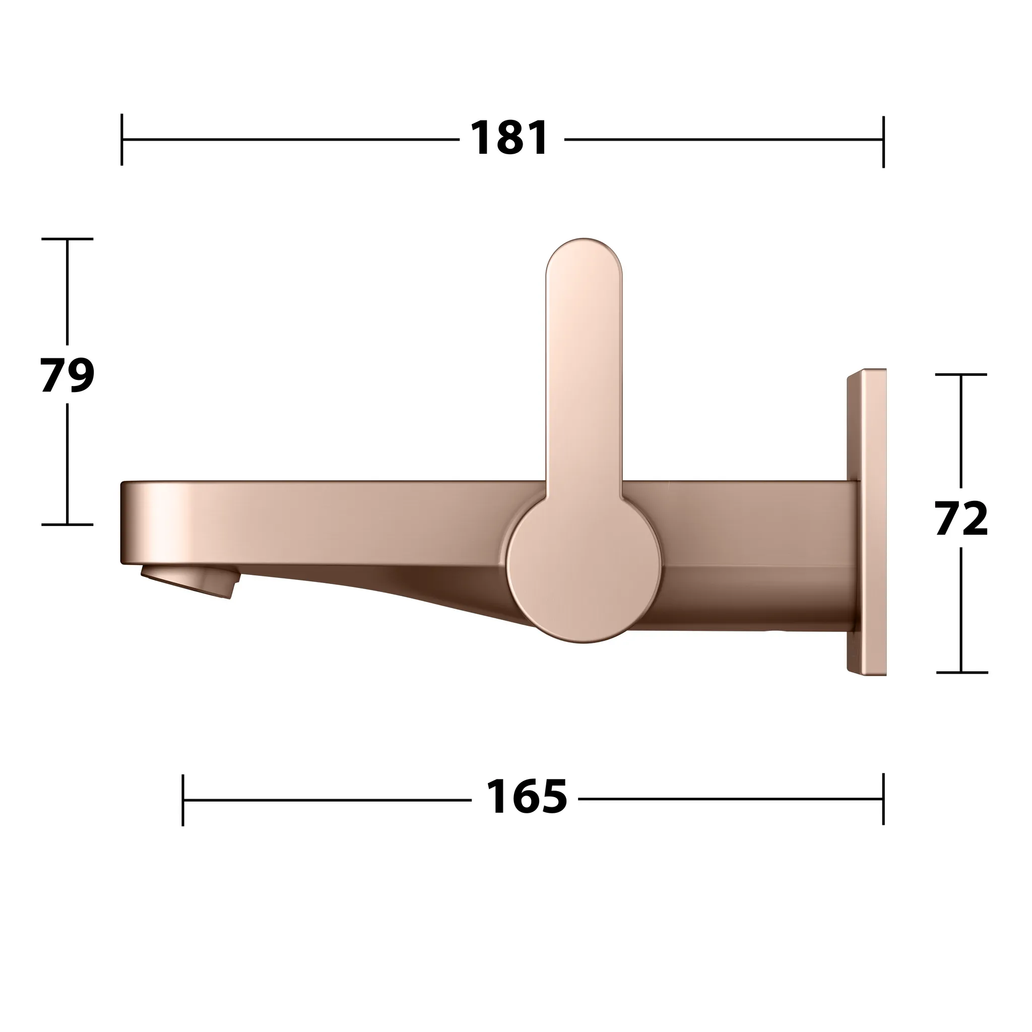 IXMO Einhebel-Waschtischmischer UP Ausladung 165 mm/IXMO Flat Rotgold geb.