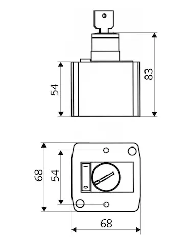 Schlüsselschalter thermische Desinfektion, Aufputzschlüsselschalter 240V / 3 A, IP65