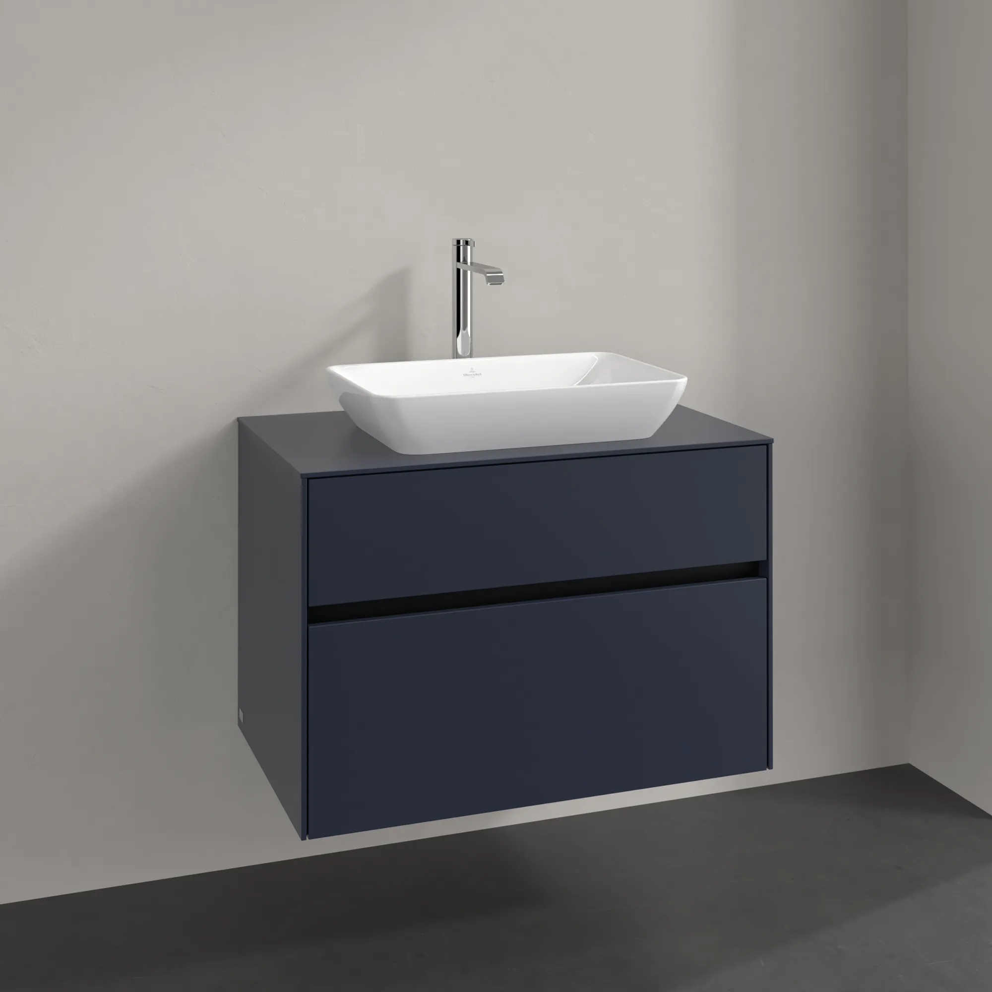 Villeroy & Boch Waschbeckenunterschrank Collaro C10800, Eckig, Marine Blue, 800x548x500 mm, mit SoftClosing, 2 Auszüge Villeroy & Boch Waschbeckenunterschrank Collaro C10800, Eckig, Marine Blue, 800x548x500 mm, mit SoftClosing, 2 Auszüge