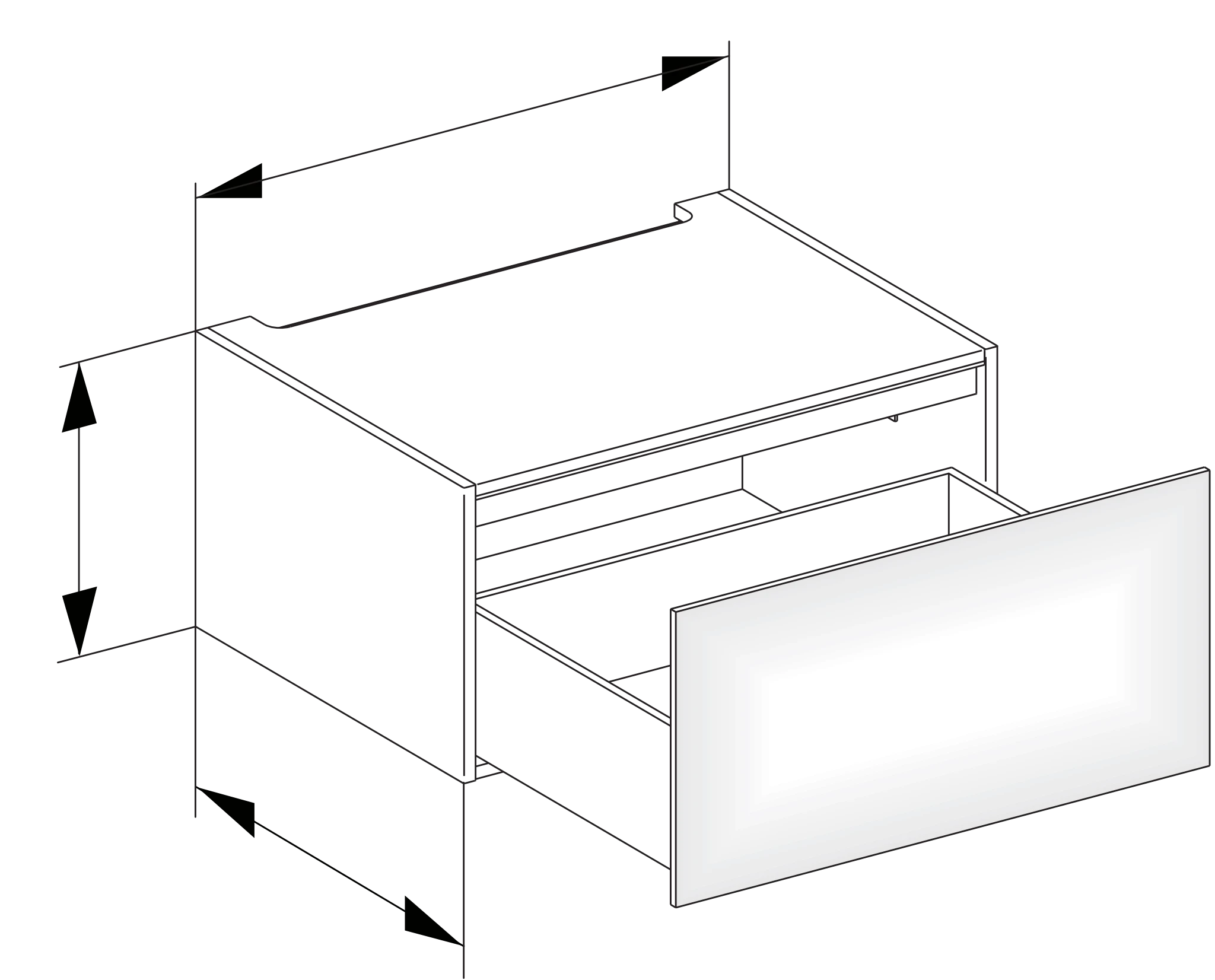 Edition 11 Modul Unterbauschrank mit Auszug 700 x 350 x 535 mm Eiche hell/Eiche hell