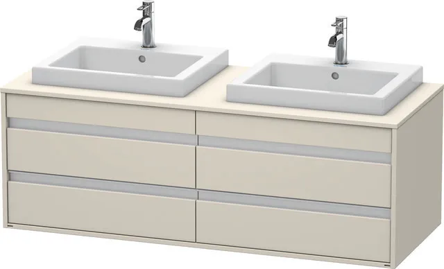 Duravit Waschtischunterschrank wandhängend „Ketho“ 140 × 49,6 × 55 cm Taupe Matt Duravit Waschtischunterschrank wandhängend „Ketho“ 140 × 49,6 × 55 cm Taupe Matt