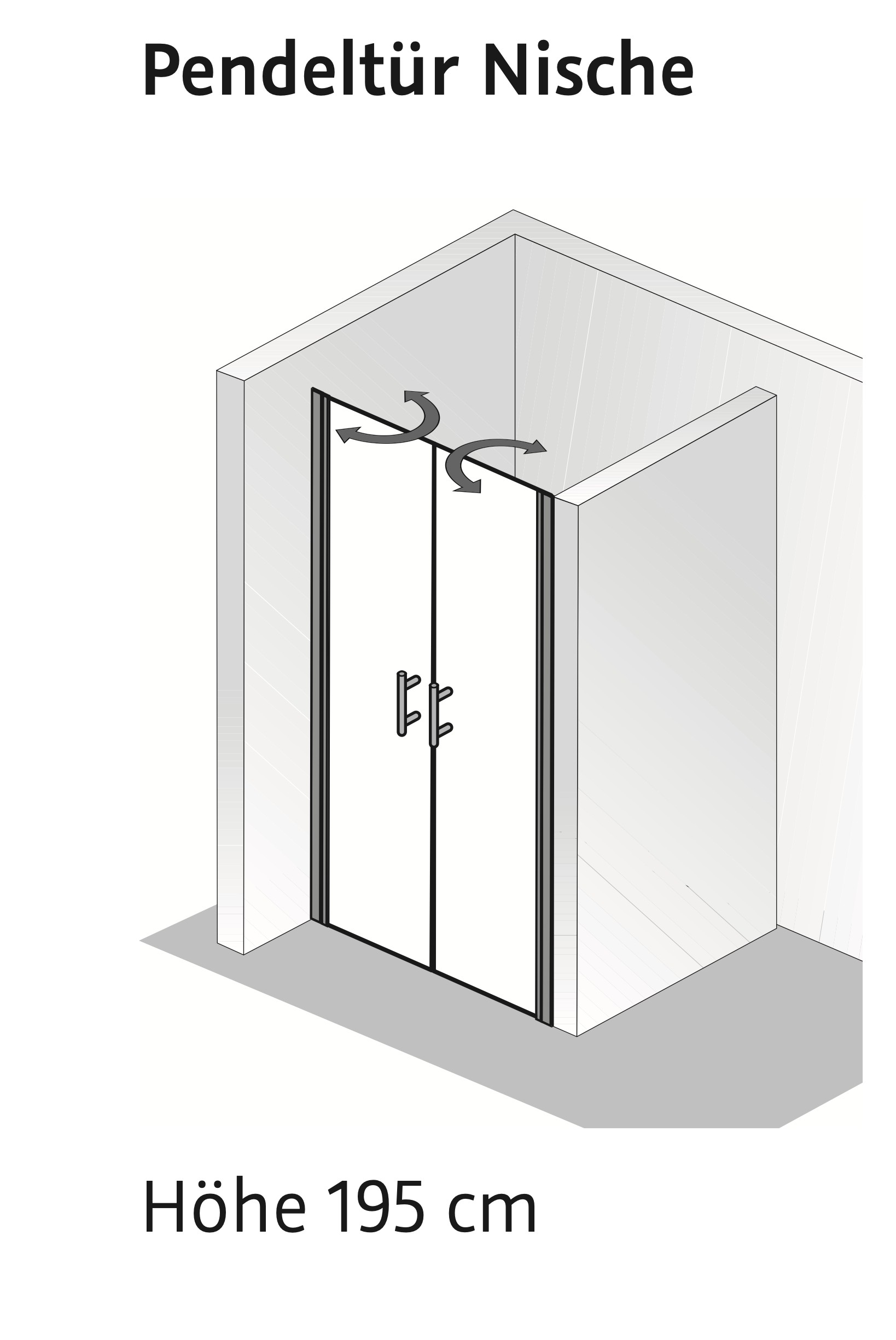 HSK gerahmte Pendeltür „Favorit Nova“ Glas Linea 02, Profile Chromoptik (Alu Hochglanz poliert) HSK gerahmte Pendeltür „Favorit Nova“ Glas Linea 02, Profile Chromoptik (Alu Hochglanz poliert)