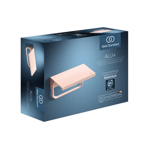 Ideal Standard Toilettenpapierhalter „Alu+“ 11,4 × 9,5 cm in Befestigung verdeckt Ideal Standard Toilettenpapierhalter „Alu+“ 11,4 × 9,5 cm in Befestigung verdeckt