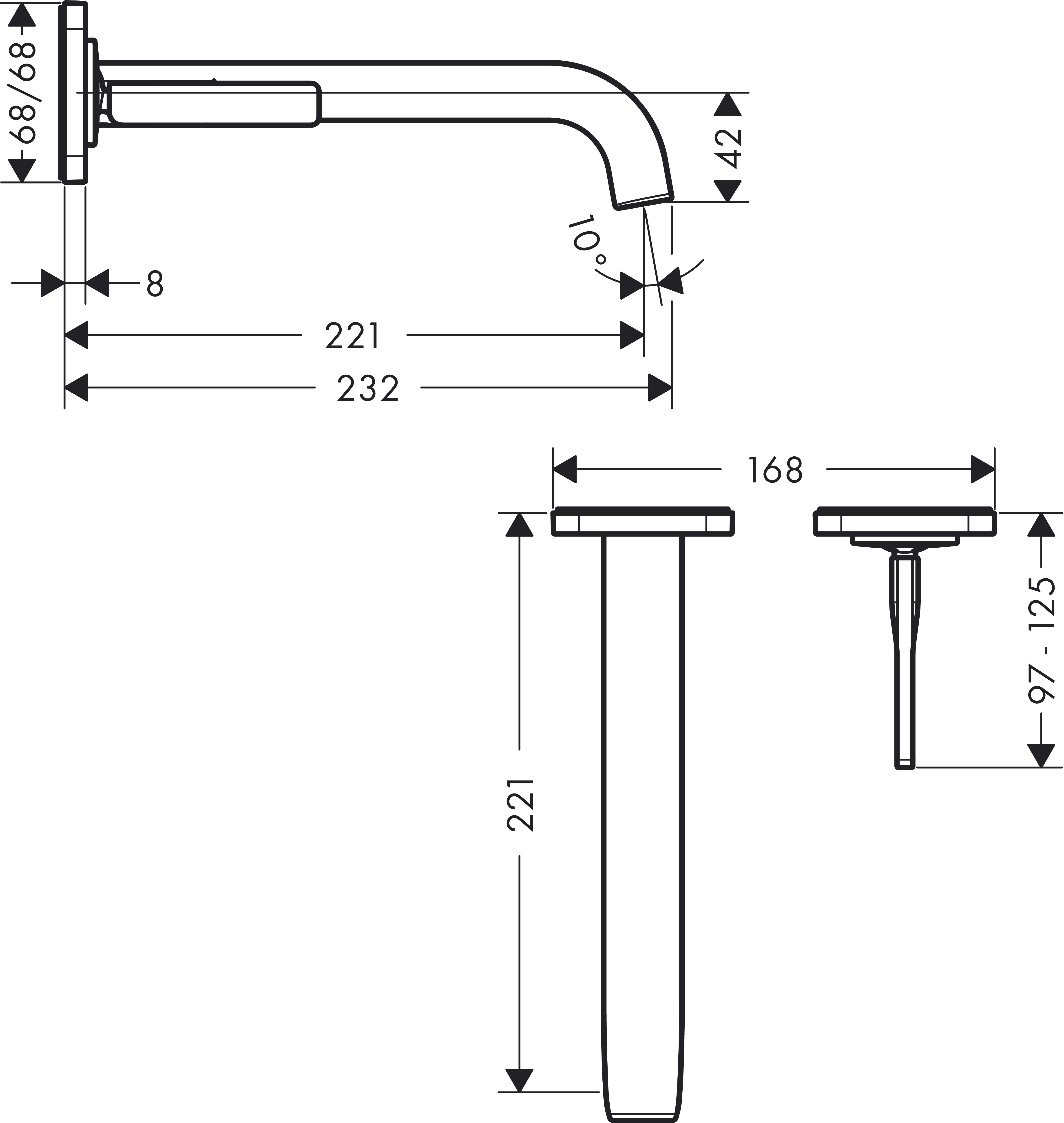 Waschtischmischer UP Axor Citterio E F-Set chrom kurzer Auslauf