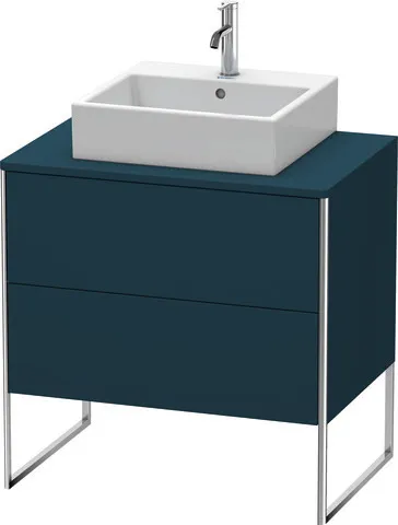Duravit Waschtischunterschrank bodenstehend „XSquare“ 80 × 77,8 × 54,8 cm Nachtblau Seidenmatt