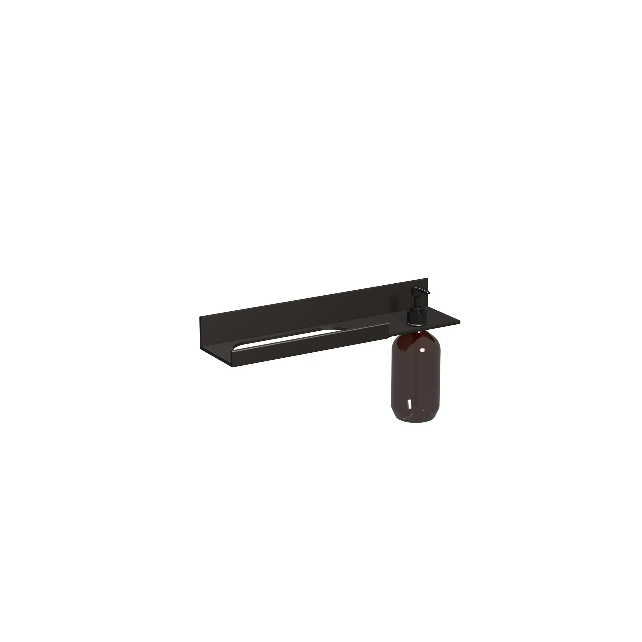 Ablage ASSIST 400x100 m. 1 Seifenspender rechts schwarz matt Ablage ASSIST 400x100 m. 1 Seifenspender rechts schwarz matt