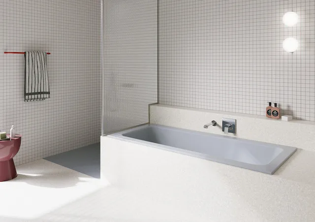 BetteOne Badewanne Rechteck 1600x700 mm Blue Satin glasierter Titan-Stahl Einbau Unterbau 2-Sitzer