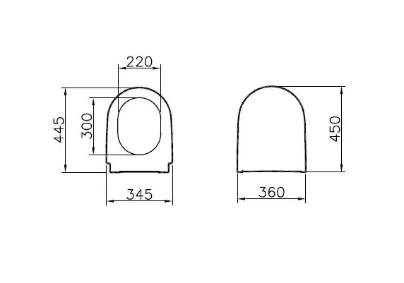 VitrA Options Nest WC-Sitz ohne Absenkautomatik Duroplast Weiß Hochglanz, 360 x 450 mm
