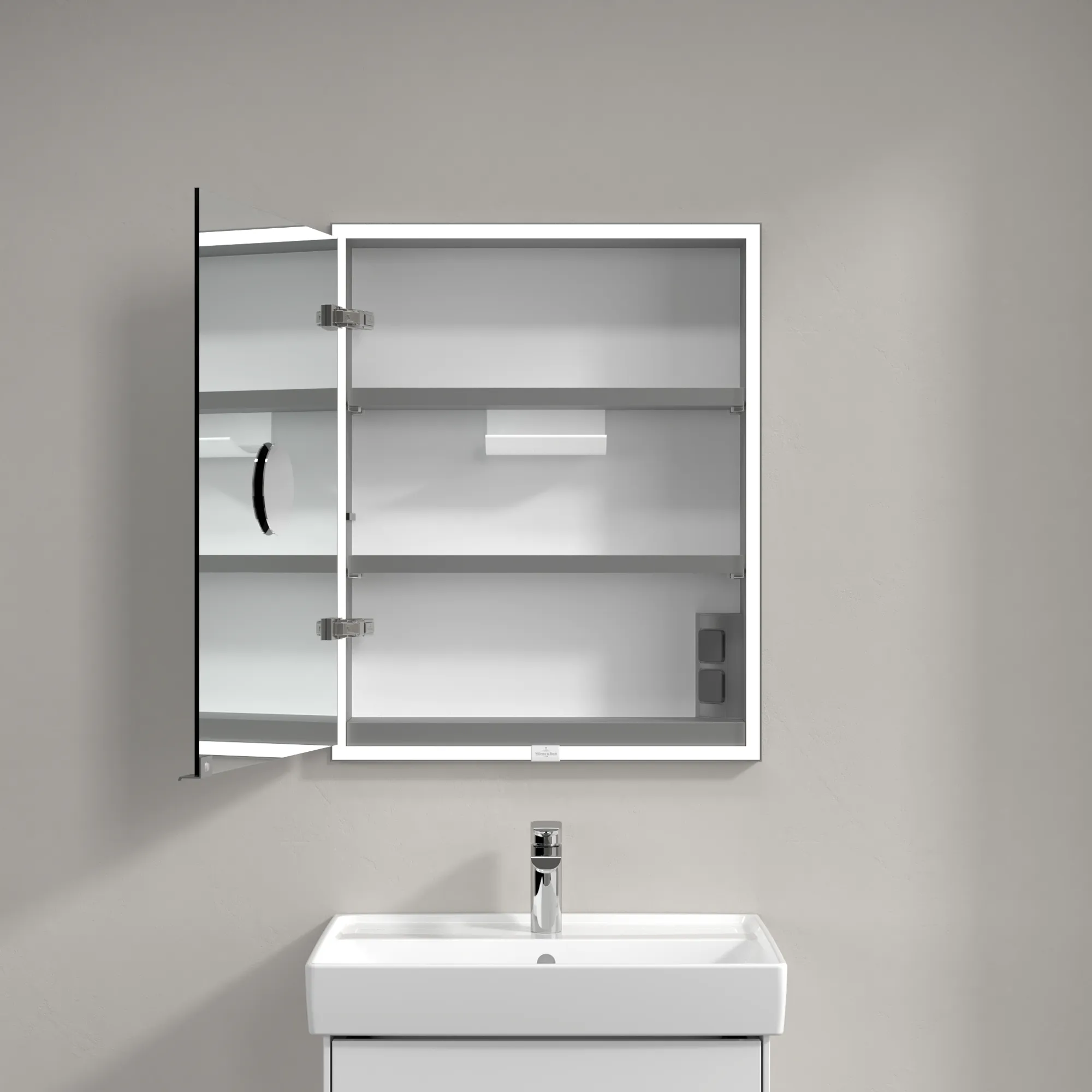 Villeroy & Boch Einbau-Spiegelschrank „My View Now“ 600 × 750 × 168 mm in White Matt, Anschlag links, links Villeroy & Boch Einbau-Spiegelschrank „My View Now“ 600 × 750 × 168 mm in White Matt, Anschlag links, links