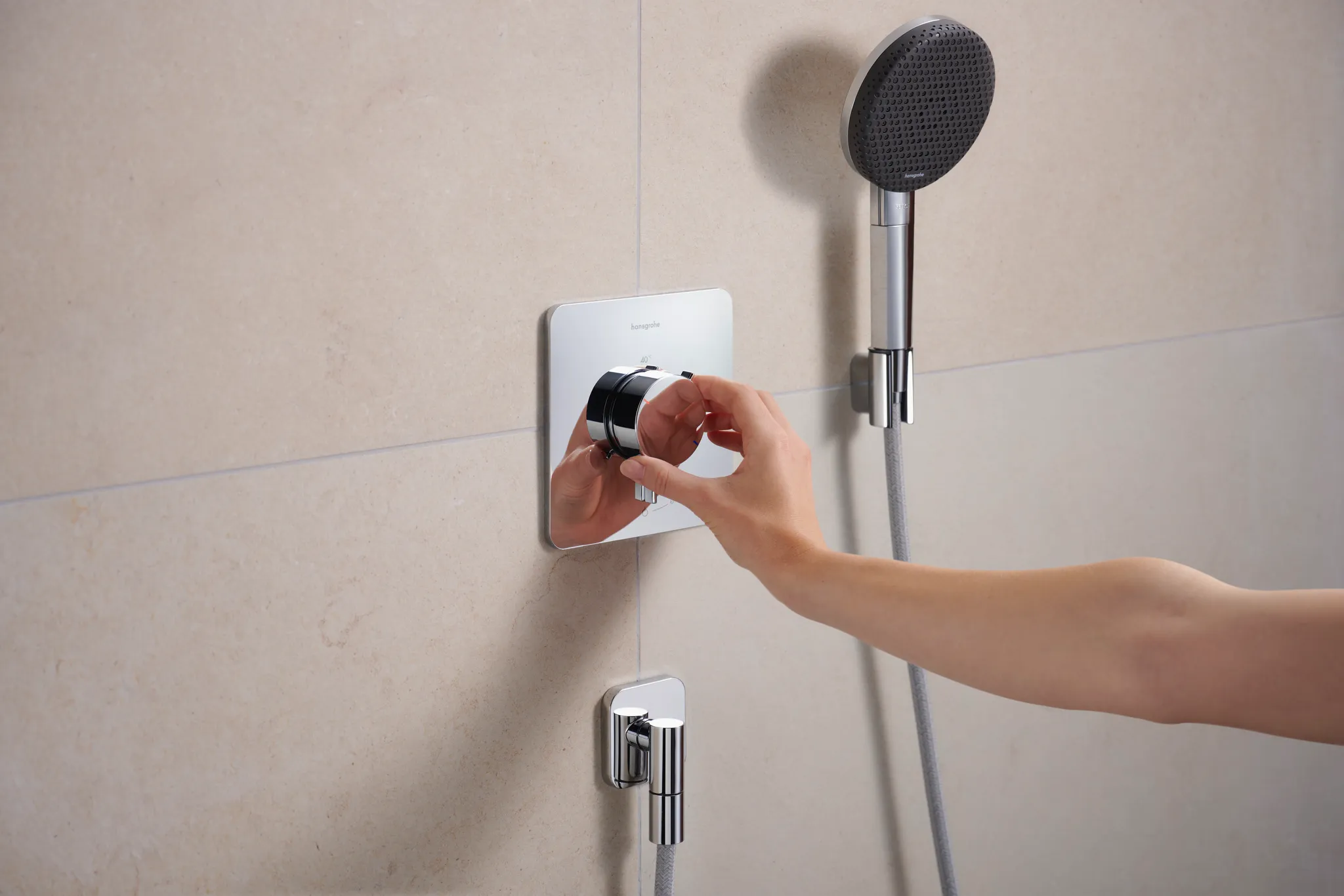 Hansgrohe Unterputz-Armatur „Ecostat Comfort Q“ Ausladung 0 mm in Chrom