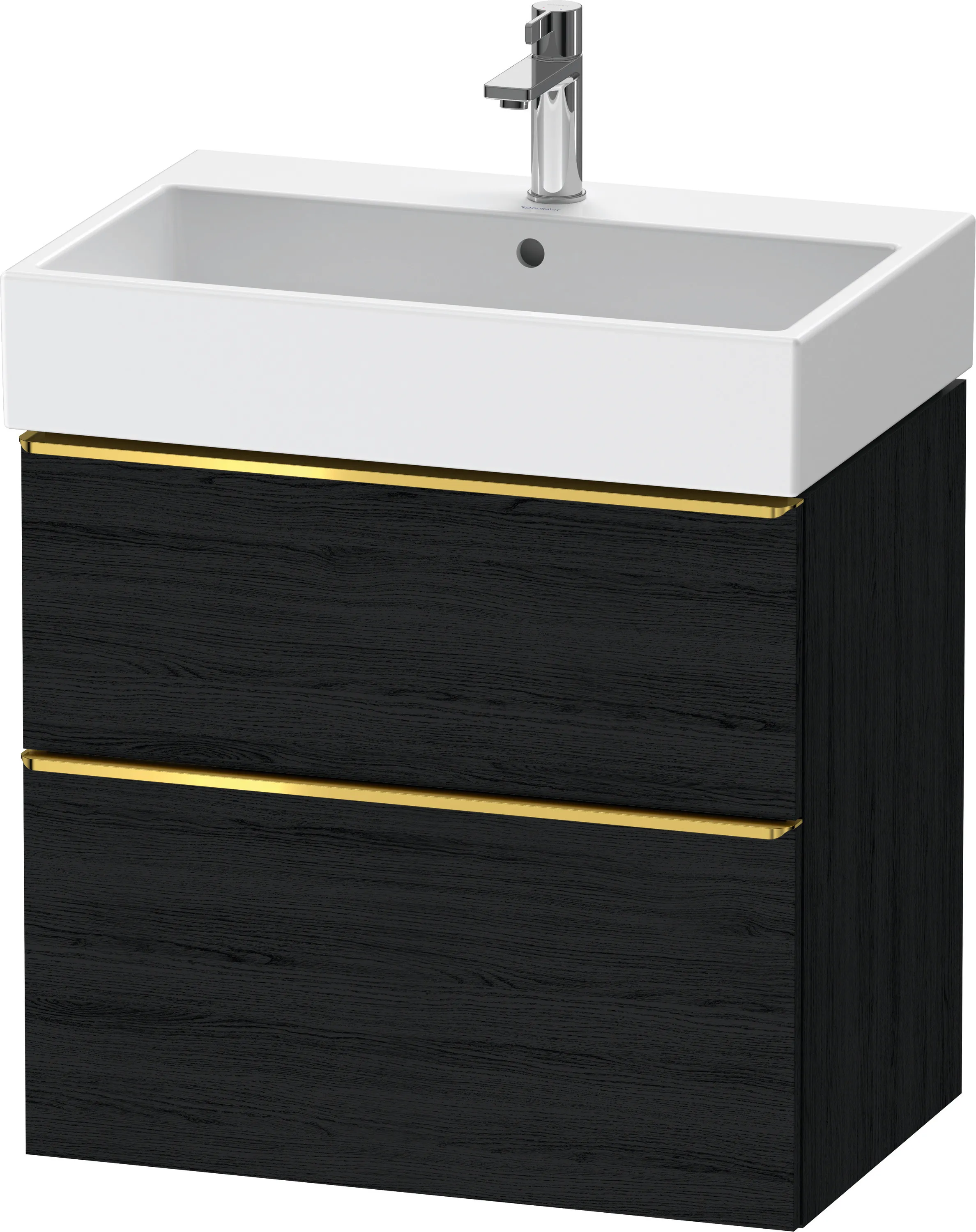 Duravit Waschtischunterschrank wandhängend „D-Neo“ 68,4 × 62,5 × 44,2 cm Eiche Schwarz